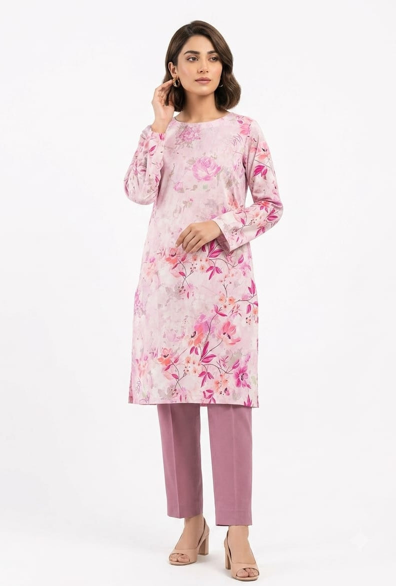 Blush Pink Floral Print 2Pc Suit