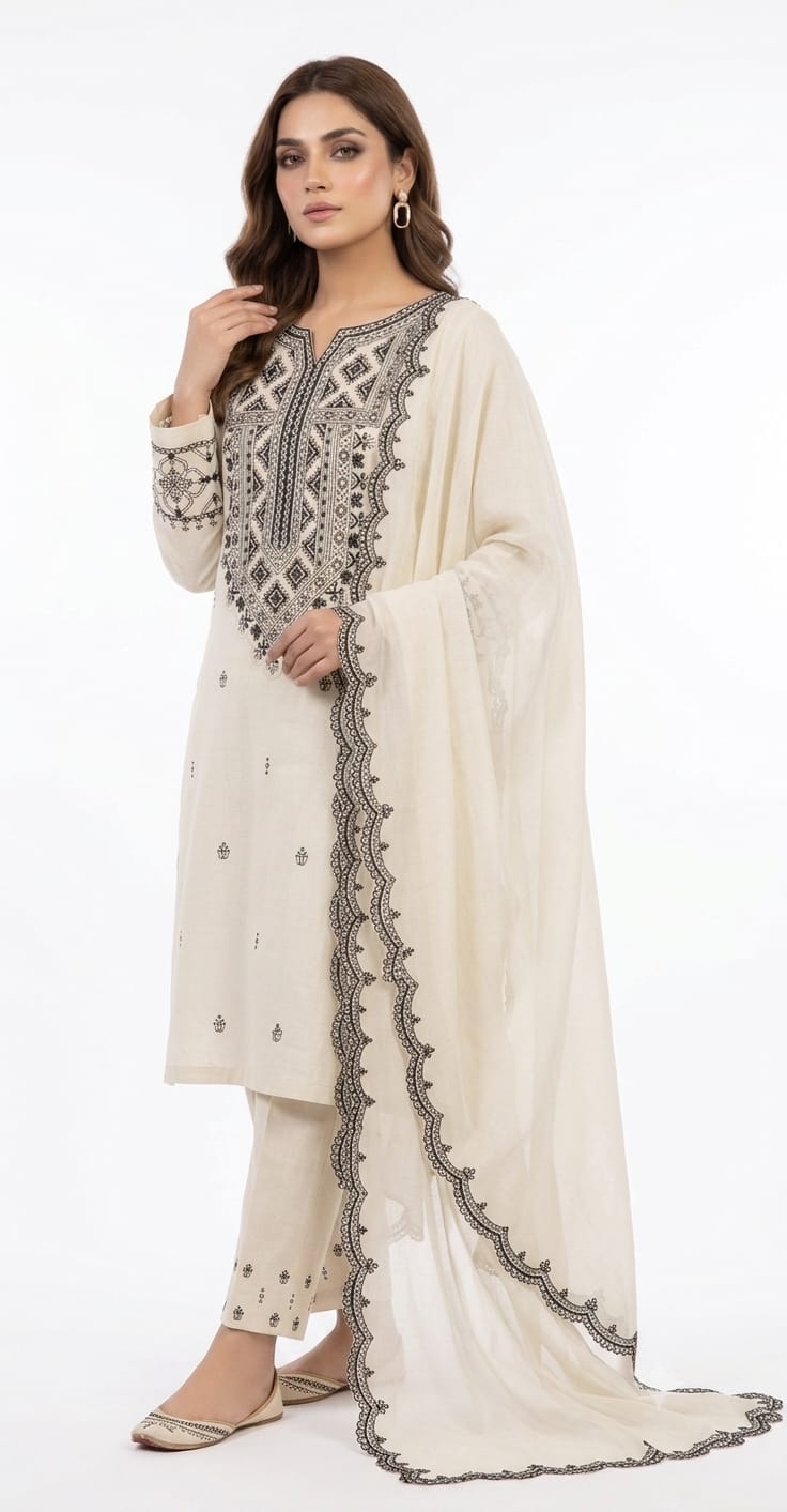 Embroidered 3-Pc