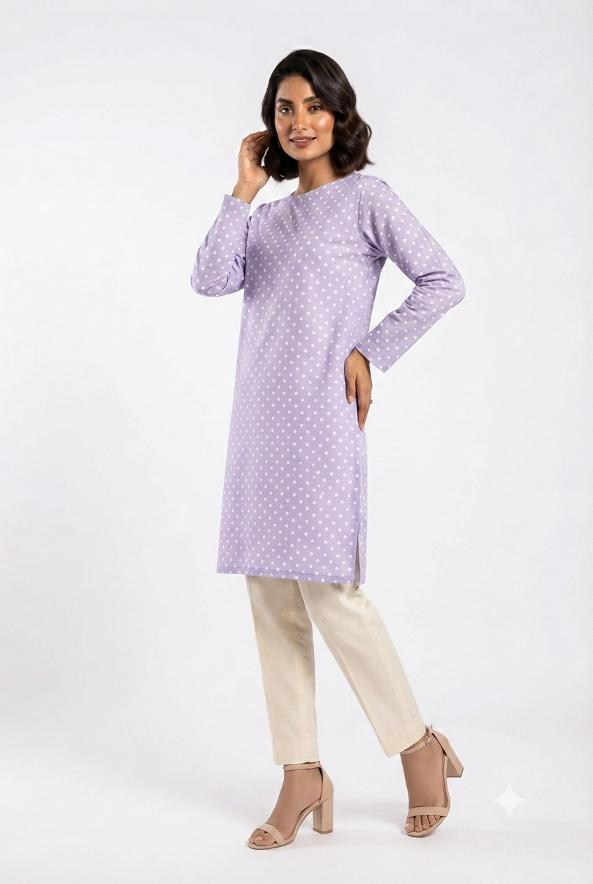 Lilac Polka Dot 2Pc Suit