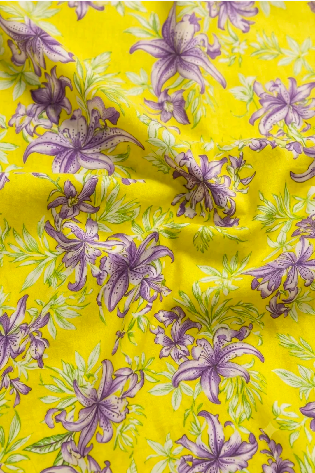 Yellow Lily Print A-Line Suit - 3Pc