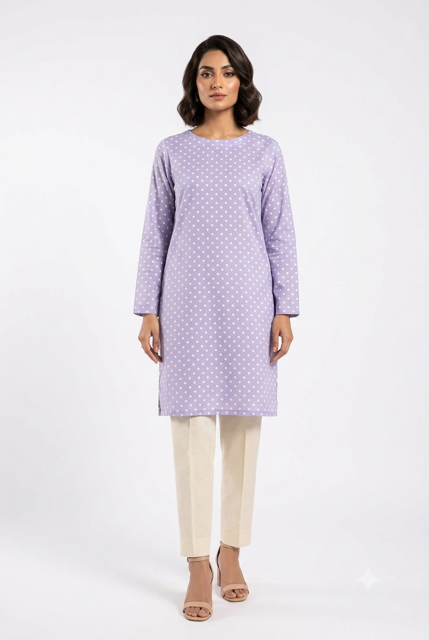 Lilac Polka Dot 2Pc Suit